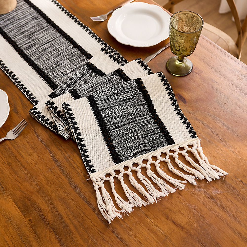 Tabla de lepra de algodón Bandera de soda Nudo pequeño fresco Salvia verde Fiesta decoración de mesa de té almohadilla de mesa