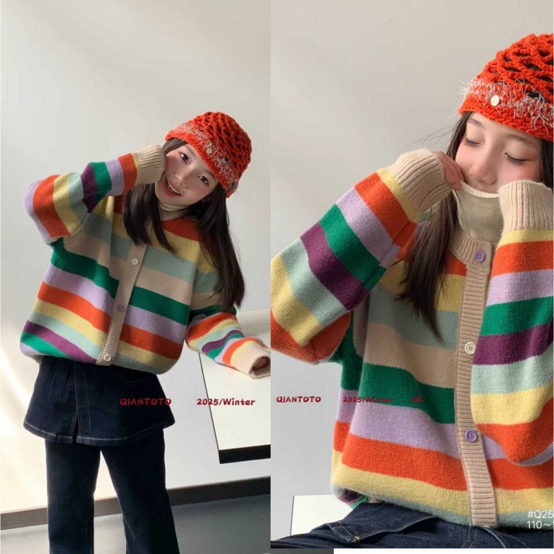 假两件高领女童毛衣冬季新款钱多多韩版童装中大儿童加厚针织毛衣