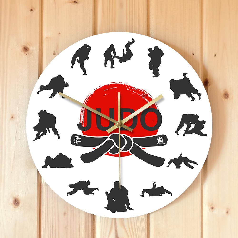 Japanese martial arts judo wall clock jujitsu fighting sports clock home living room decoration wall clock cross border hot sale