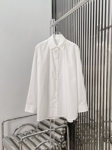 Niche New Women's high quality Simple Elegant All-match Loose Slimming Midi White Long-sleeved Shirt