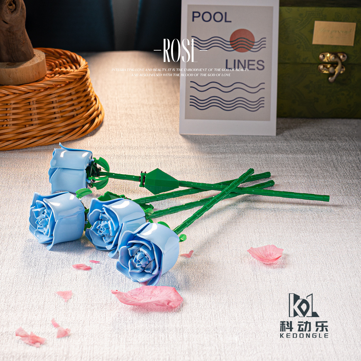 Compatible con LEGO Internet celebridad dibujos animados bloques de construcción maceta ramo Rosa girasol montado decoración juguete regalo hecho a mano