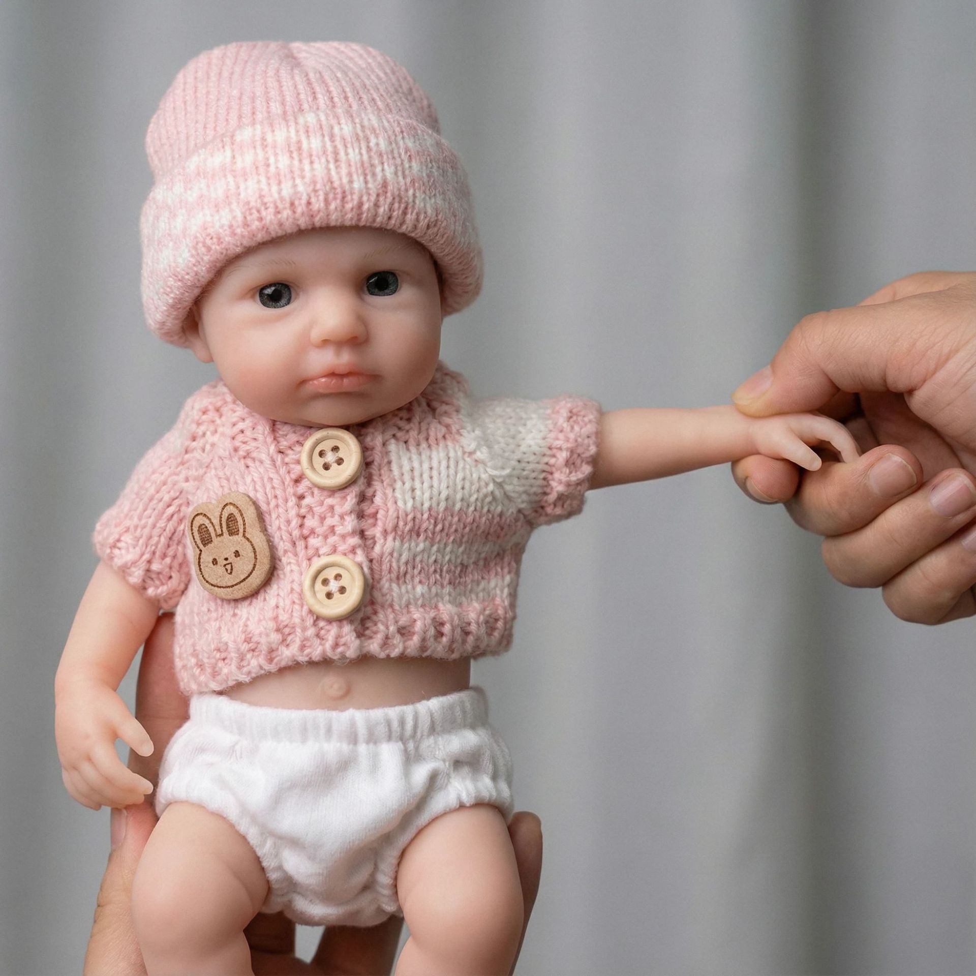 8 pulgadas de manga corta suéter de polvo de silicona sólida muñeca de simulación para niños muñeca de silicona sólida de Navidad