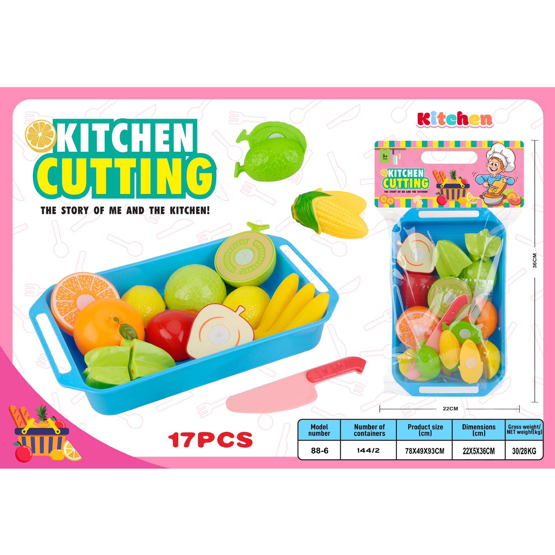 Juguetes cortados de frutas cortados de frutas cortadas de verduras pastel de niños hogares fábrica de cocina al por mayor