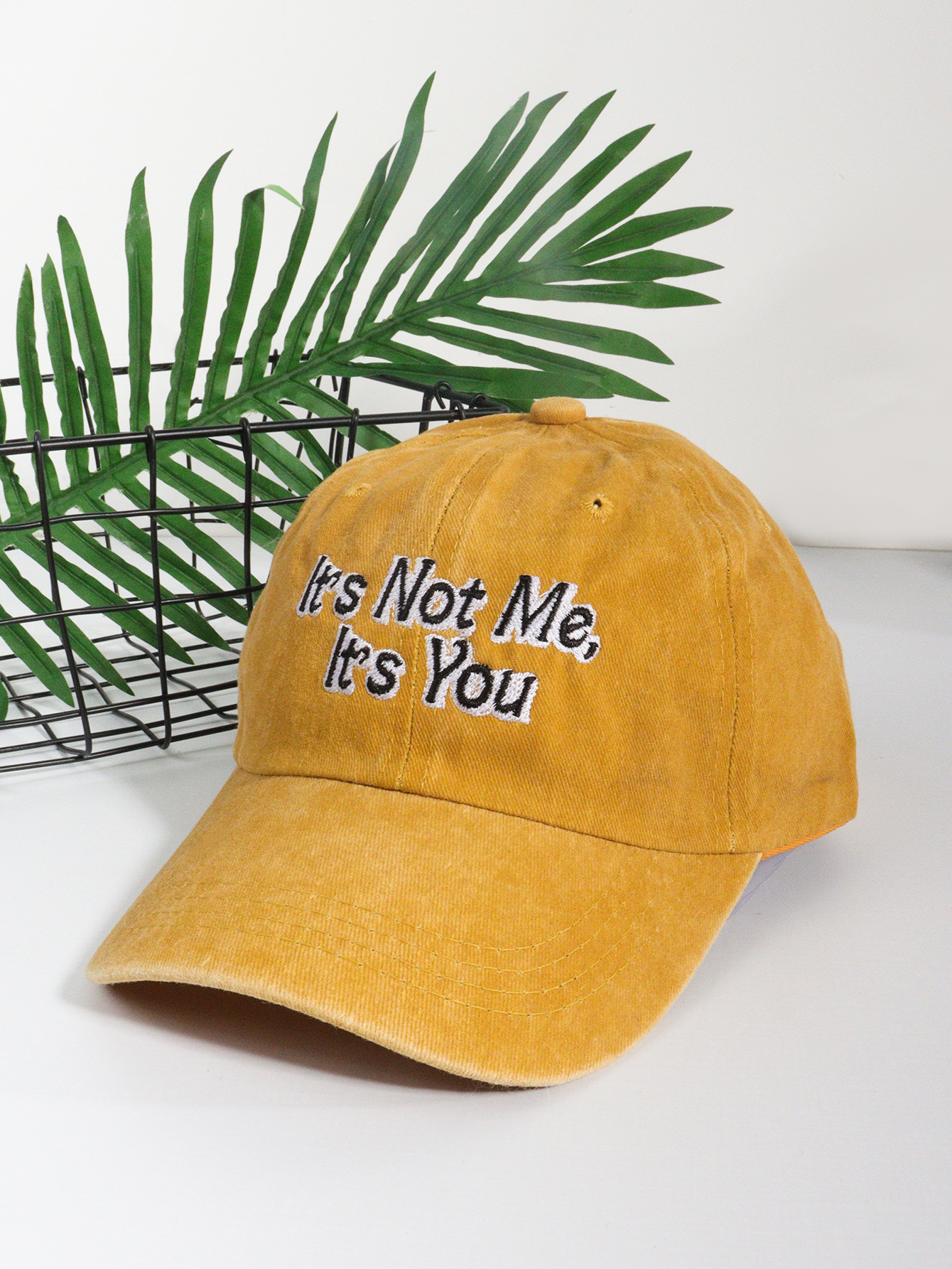 Unisex Cotton fashion It's Not Me embroidered baseball cap everything casual show face small flip_voghion.com