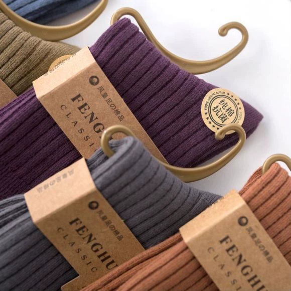 Мужские деловые носки с двойной иглой, мужские хлопчатобумажные носки