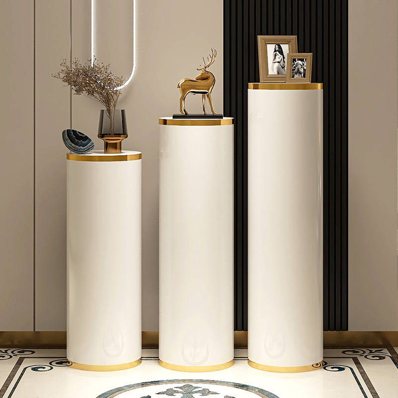 Rotating shoe cabinet to save space, home door shoe rack, light luxury, simple high-vertical small apartment storage cabinet, round steel