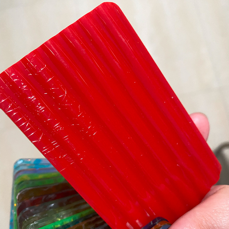 红色亚克力2mm整板零切印刷铣槽打孔激光切割加工塑料板有机玻璃