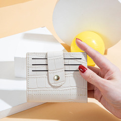 Women's Short New Style Zero Wallet Korean Style Stone Pattern Simple Thin Buckle Multi-Card Pocket Small Card Bag Coin Bag 