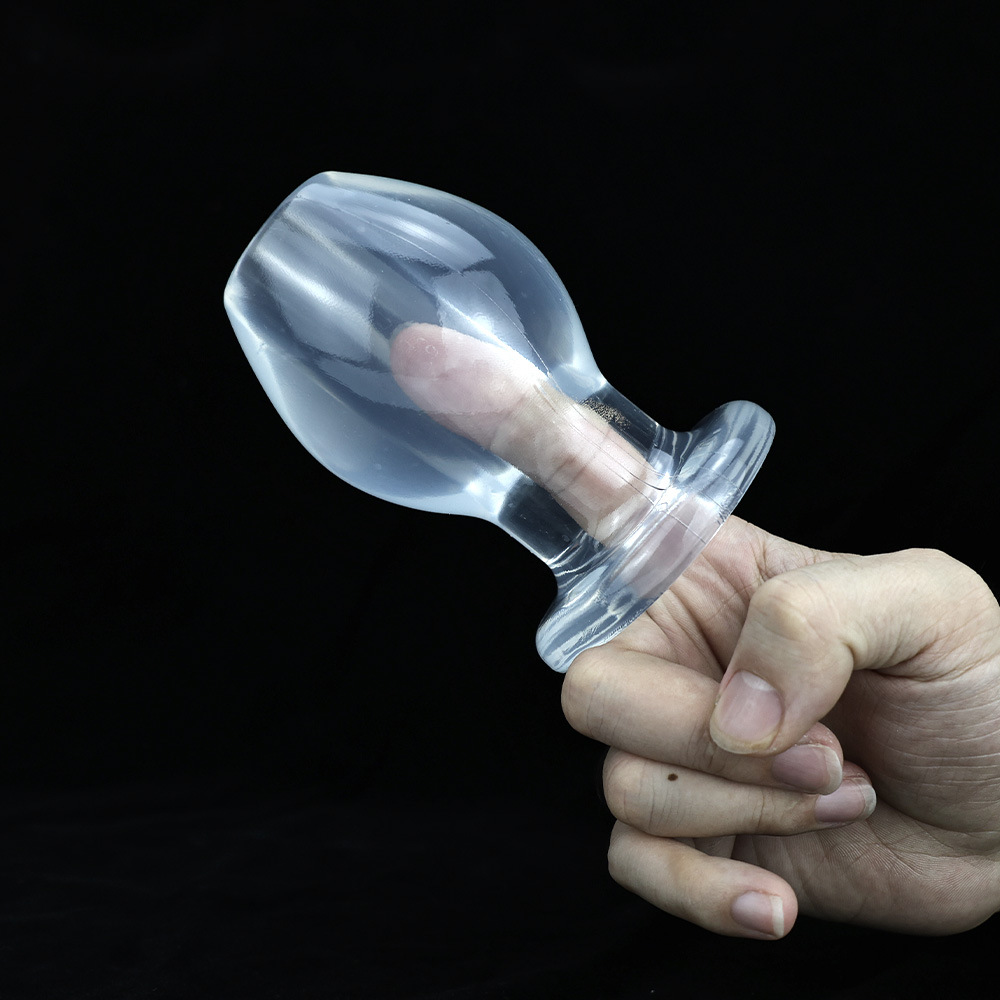Hollow Anal Plug Dilator, TPE, XL Size, Transparent Design — detail image 17