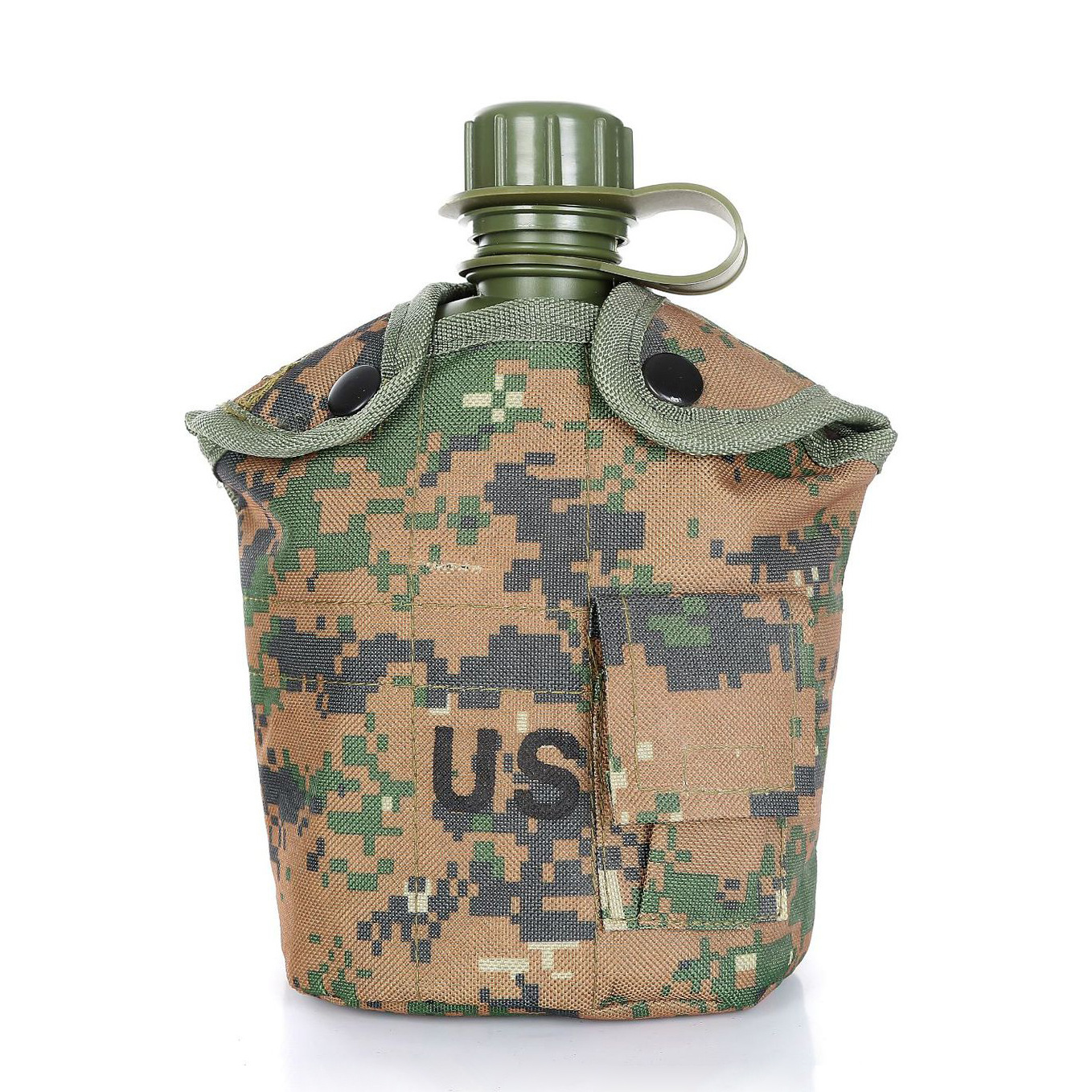 Conjunto táctico de hervidor de agua 1l de gran capacidad, interior de grado alimenticio, excursión de campamento de montañismo al aire libre US bolsa de agua al aire libre de plástico