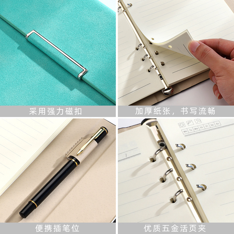 Cuaderno de folga cuaderno plegable a5 logotipo personalizado de alto valor de la cara cuaderno de mano cuaderno conjunto al por mayor