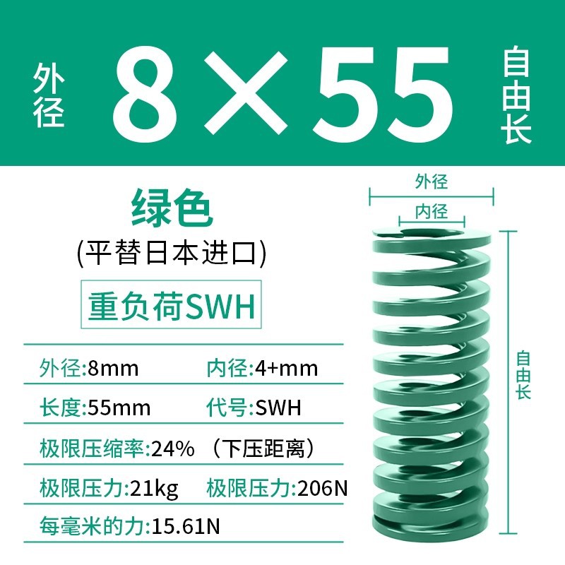 합금강 녹색 8×55