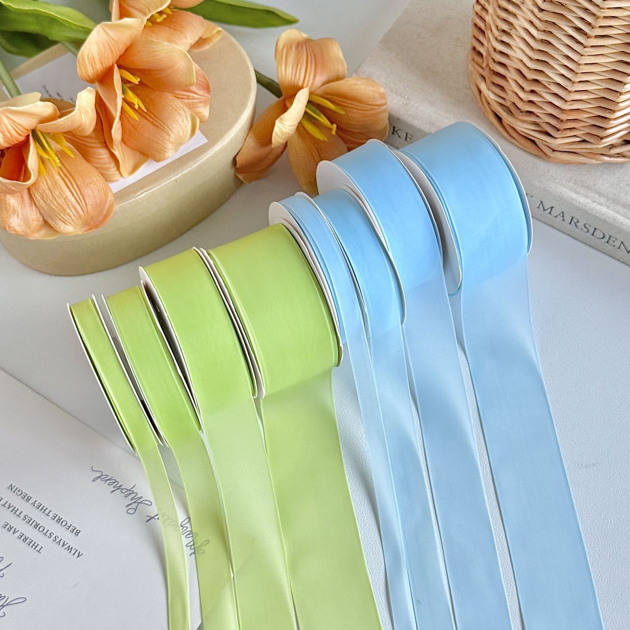 Nuevos productos de gelatina de seda seda seda de leche hilo de nieve vel de niebla caja de regalo embalaje de flores tocado material de decoración para el cabello