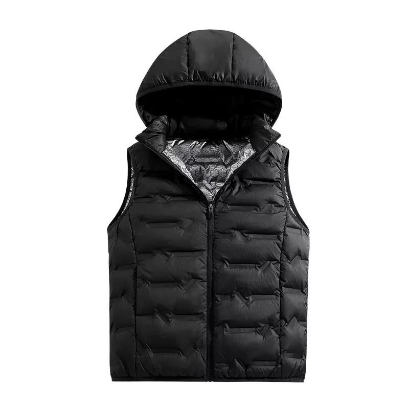 秋冬季加厚立领羽绒马甲男大码羽绒绒保暖坎肩加肥加大背心外套