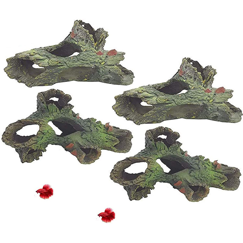 Acuario resina sumergida madera pecera paisaje decoración escape agujero acuario simulación árbol rama árbol agujero escape casa