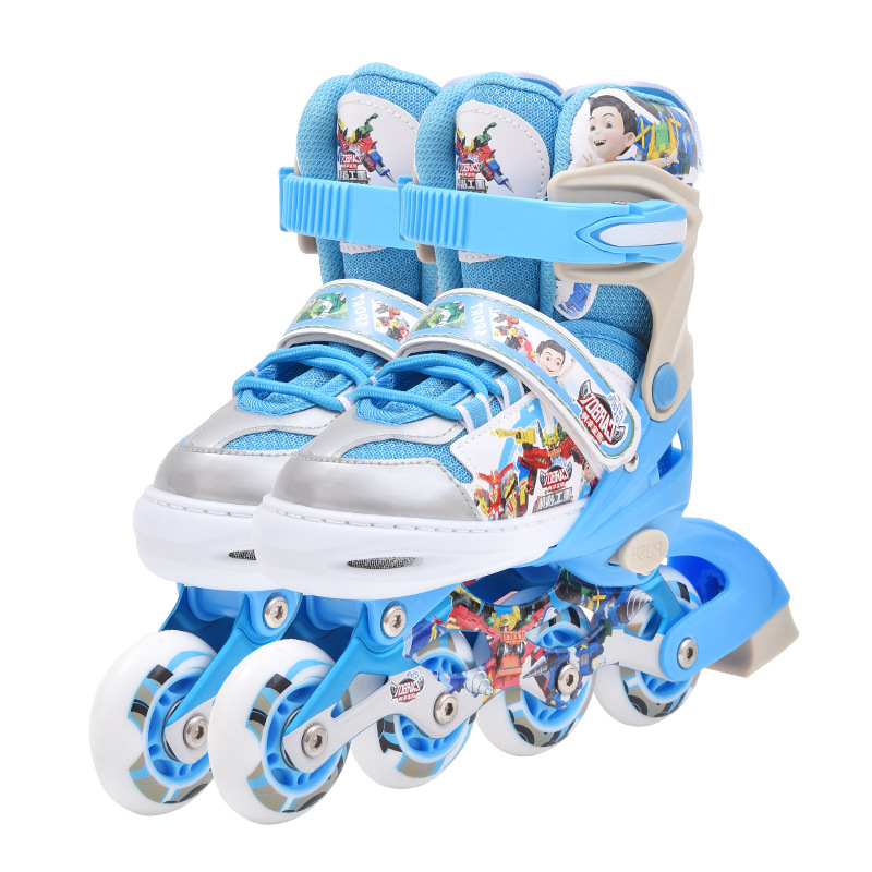 Skates Children's Cartoon Roller Skates Boys and Girls All-suit In-line Wheels All-suit Roller Roller Pulley Backpack