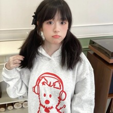 韩版休闲创意印花连帽卫衣女秋冬情侣宽松百搭帽衫上衣潮潮流百搭
