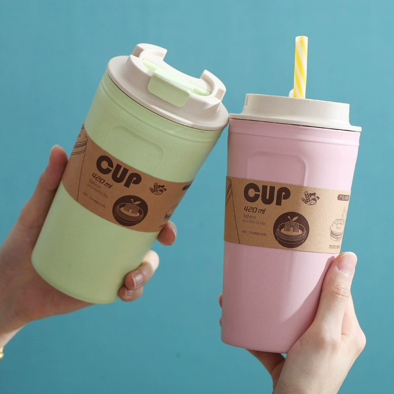 Креативная чашка из бамбукового волокна для студентов Спортивная чашка для воды уплотнительная анти-боковая утечка кофе молоко портативная чашка для напитков