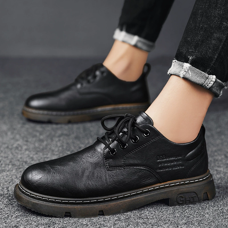 Мартенс, демисезонные низкие кроссовки в английском стиле для отдыха, кожаная обувь, британский стиль