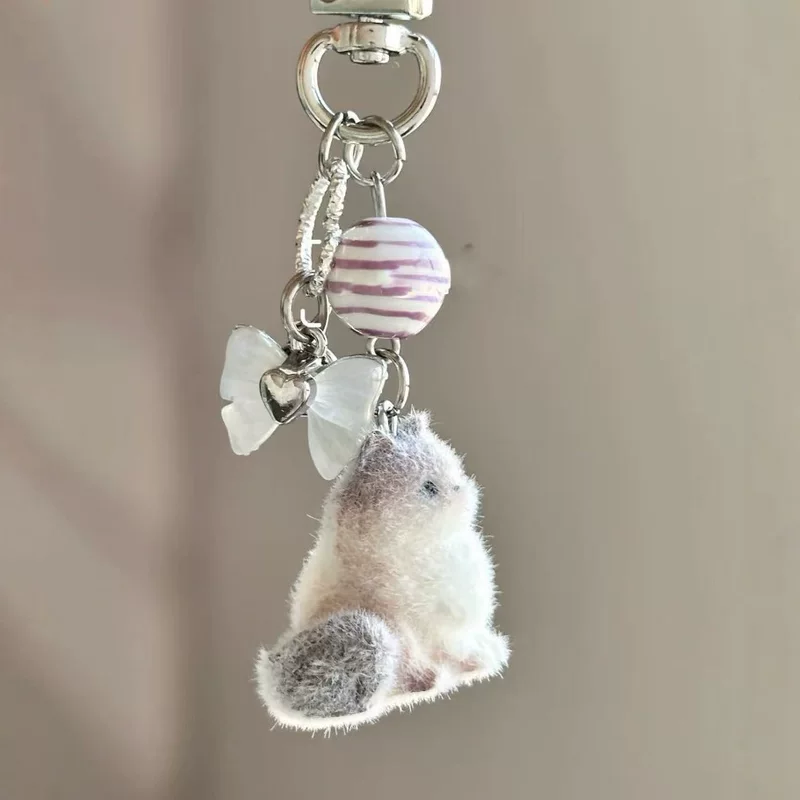 Милый мультяшный брелок-кот, плюшевый кулон ragdoll, подвеска для сумки и телефона, мягкий мех