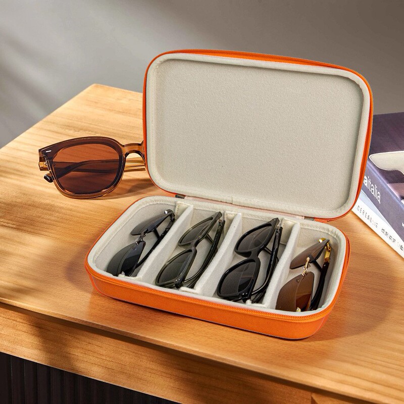 Portable Anti-Stress Glasses Bag, Sunglasses Case, Men's and Women's Glasses Case, Business Trip Car Sunglasses Storage Box