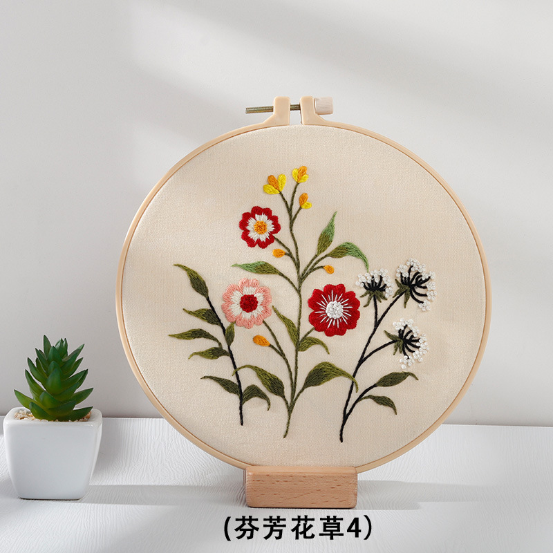 Original DIY bordado hecho a mano paquete de material fragante flores y plantas frescas estilo Europeo traje de costura transfronteriza Inglés