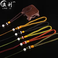 Новый стиль стеклянный бисер ручная веревка diy аксессуары ручной плетеный веревка ремешок изумрудный кулон