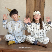 25秋装儿童连体睡衣纯棉宝宝四季透气爬服卡通婴儿睡袋空调服
