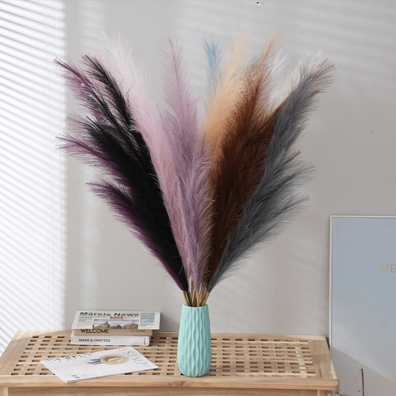 Reed bouquet wild Reed fake flower wedding shooting props fake Dogtail flower bouquet floor window high-end furnishings