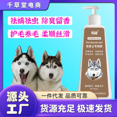【跨境】哈士奇专用沐浴露狗狗幼犬除臭祛螨祛虫止痒杀菌清新留香|ms