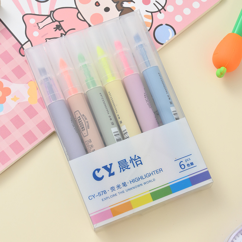 578 protector de ojos oblicuo 6 resaltadores en caja