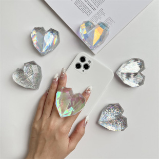 Colorful three-dimensional diamond love transparent airbag bracket cross-border foreign trade creative lazy desktop mobile phone bracket wholesale