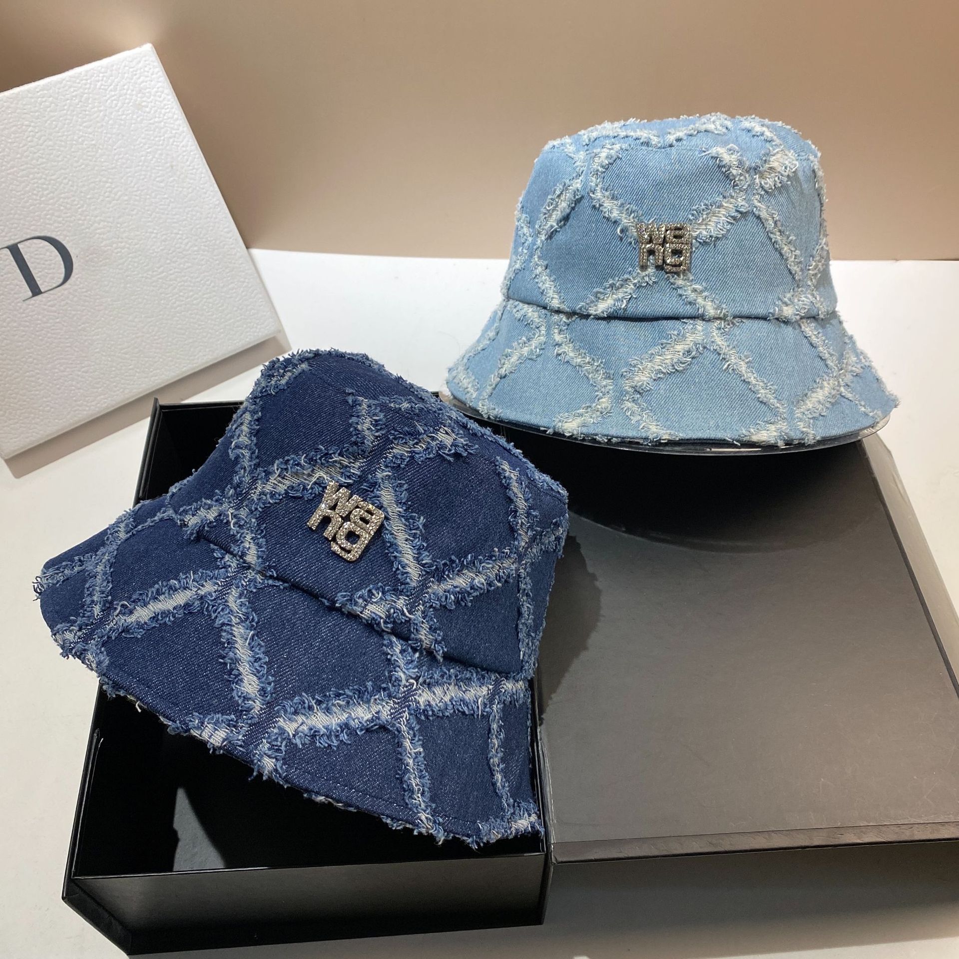 WANG King Leisure Cappello da Donna Coreano Eition Nappa con Foro Rotto Baffo di Gatto Cowboy Pescatore Stagionale Versatile_voghion.com