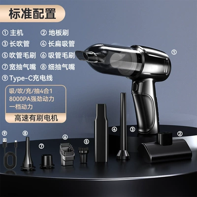 Car Vacuum Cleaner Suction and Tozsoranlar - brush-style-dark-gray