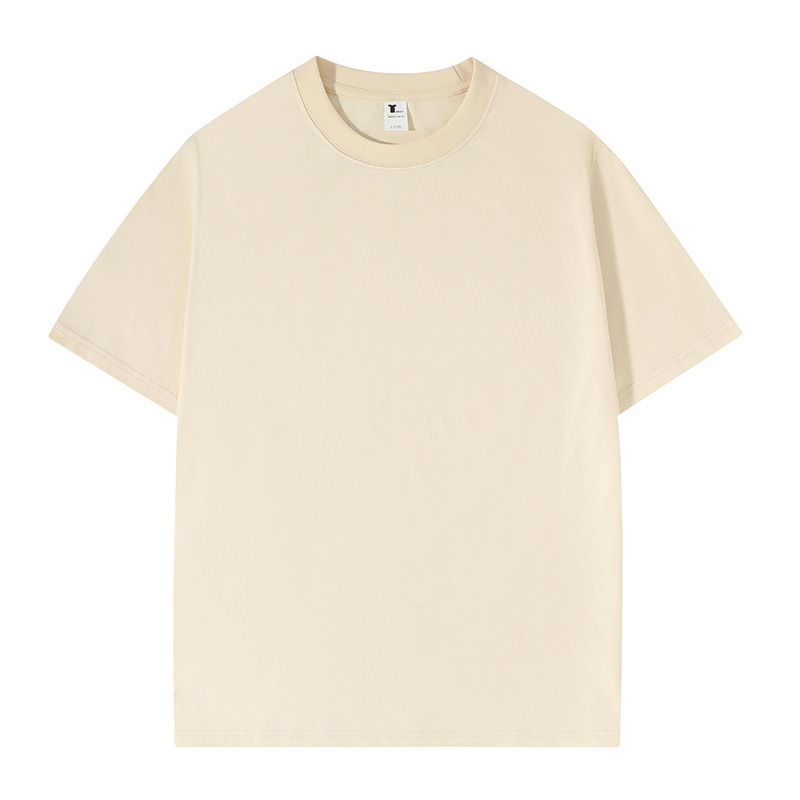 230 gramos hombro de cuello redondo camiseta de algodón de manga corta camiseta publicitaria camiseta de fiesta ropa de grupo camiseta de trabajo logotipo personalizado