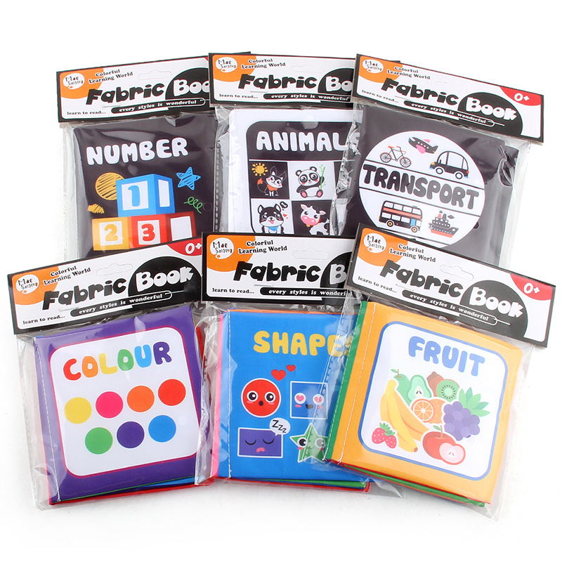 Libro de tela bebé juguetes de educación temprana Inglés Palm libro anillo dedo lágrima libre de múltiples cognitiva bebé libro de tela Amazon