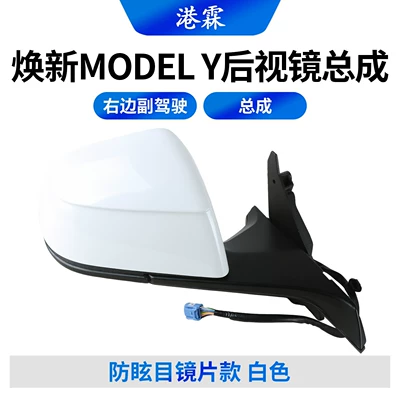 assembly, new model Y L – Rear mirror/rearview mirror assembly - renewed-y-assembly-anti-glare-lens-model-white-passenger-side