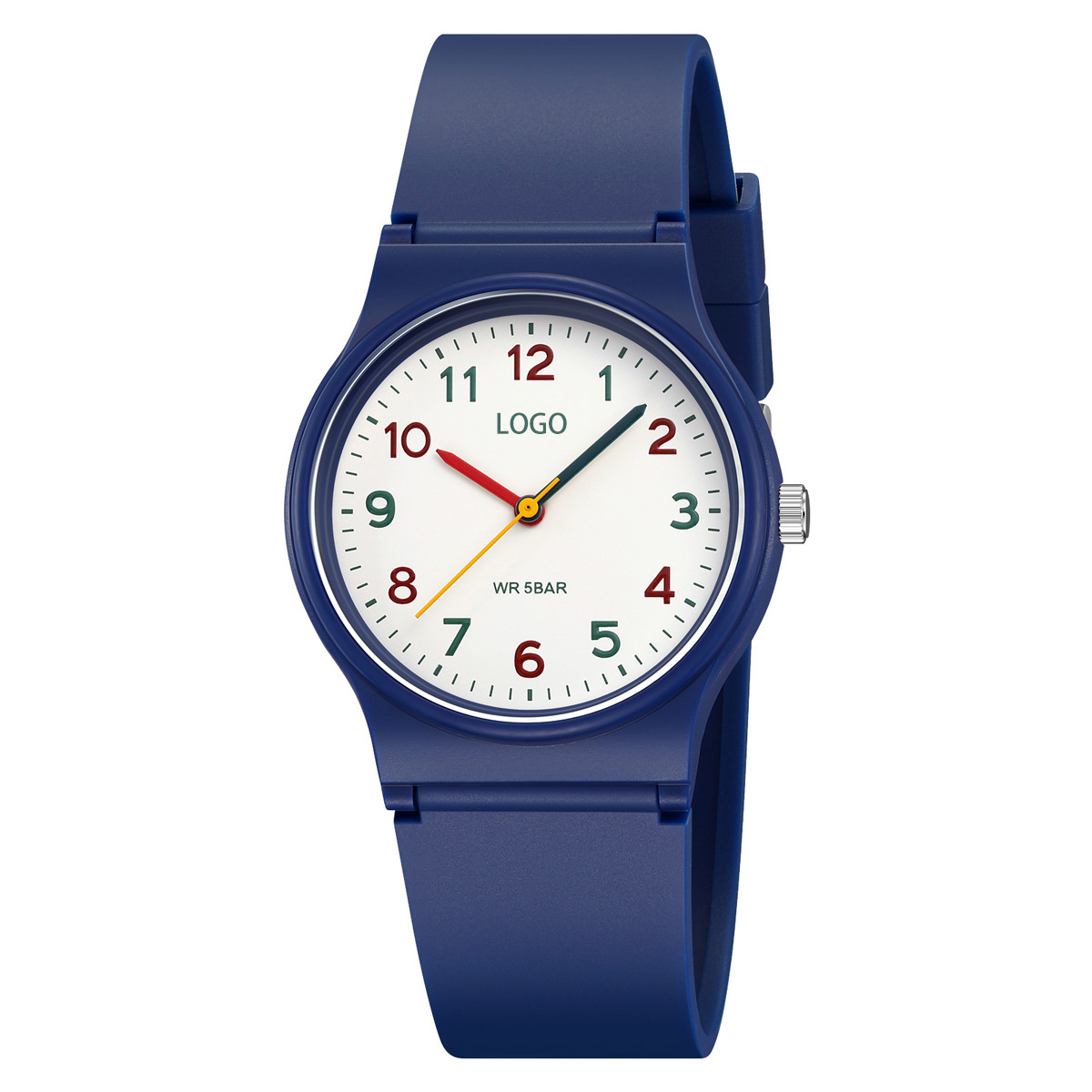 Reloj de cuarzo digital de contraste personalizado 50 metros de reloj de fiesta de estudiantes impermeable silencioso mientras camina simple reloj de tendencia personalizado
