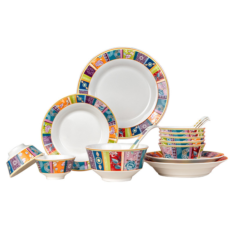 Porcelana de pelo suelto personalizada china tazón de arroz tazón de fideos tazón de sopa tazón de platos para el hogar nuevo tazón de platos blancos image 5