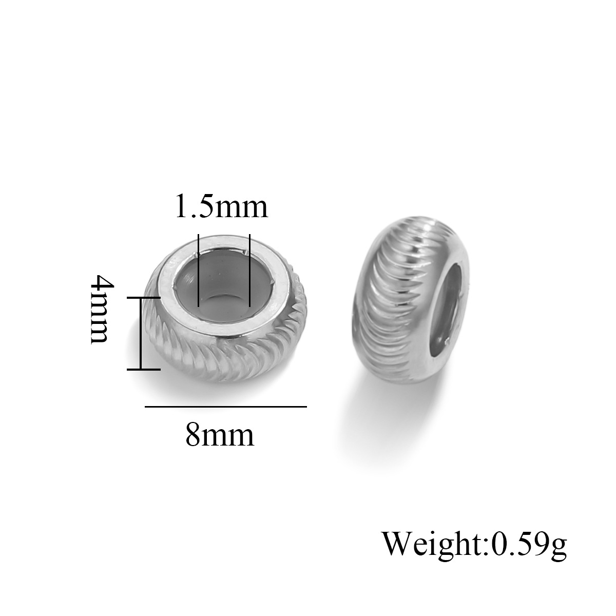 Acero inoxidable ajustable de silicona mano collar de cuentas sueltas joyas de pulsera de oro DIY color retainer joyas al por mayor