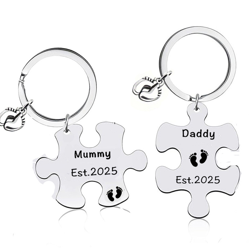 Better together Couple Valentine's Day Gift Blocks Puzzle Stainless Steel Lettering Keychain