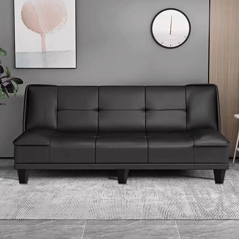 Small Apartment Sofa Living Room New Rental Store Bedroom Office Foldable Cat Scratch Leather Dual-Purpose Sofa Bed