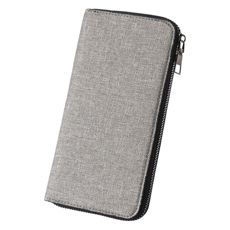 Factory wholesale canvas wallet men's long simple zipper clutch large capacity handbag multi-function mobile phone bag