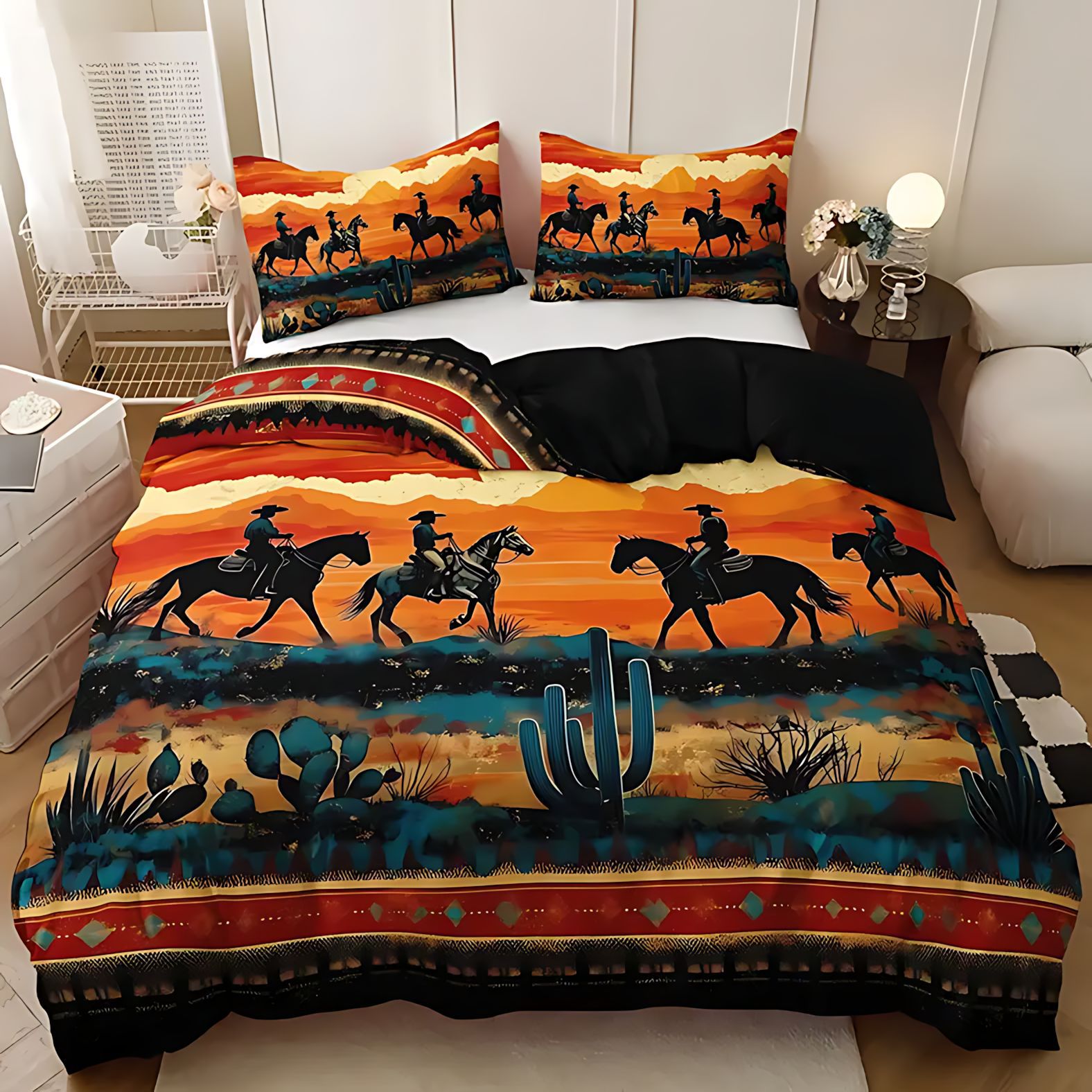 TEMU / JIT Transfronterizo West Essential Bed Cover Imprint Digital Cover Pillow Cover Kit puede ser diseñado