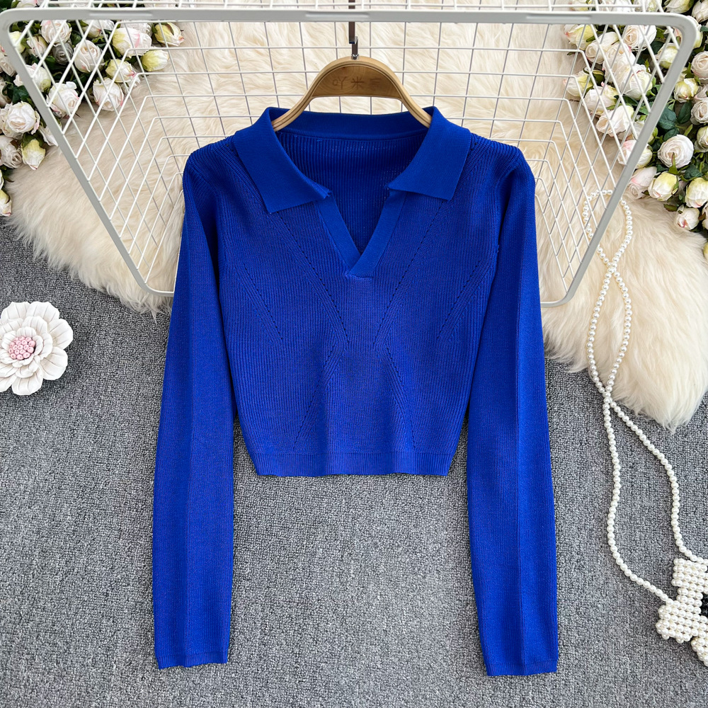 Long Sleeve Slim Knitted T-shirt Image 4