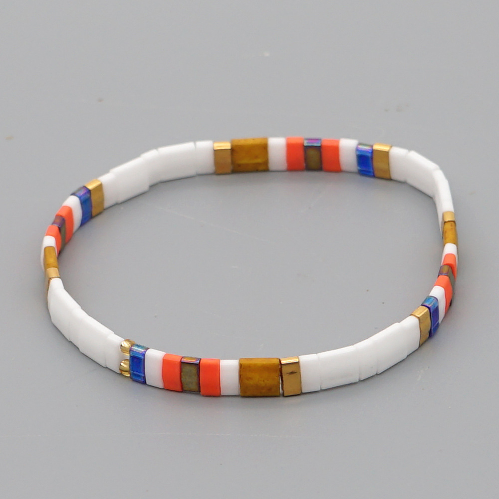 Retro Square Tila Beads Glass Wholesale Bracelets display picture 33