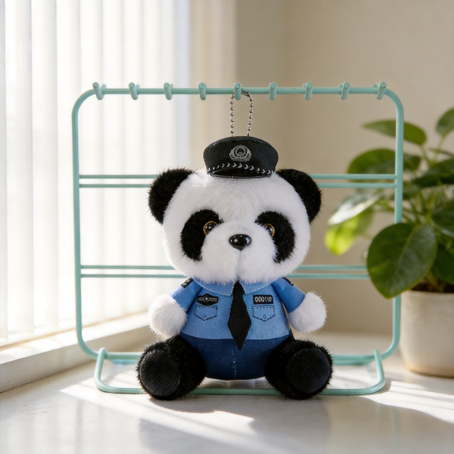 Colgante de peluche de oso de policía pequeña muñeca de peluche colgante de muñeca bolso colgante de llaver colgante de policía de tráfico oso pequeño colgante