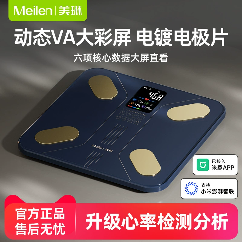 Весы для измерения жира в организме Meilen, умный цветной экран, пульсометр, цифровые весы для человеческого тела, высокоточные профессиональные весы для измерения жира, весы для здоровья