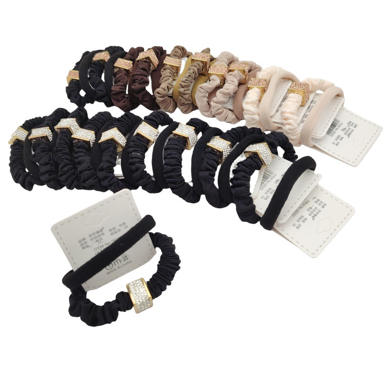 A2337 una gran cantidad de perforación de dos tiras de goma de cabello cuerdas de cabello de anillo de cabello de alta elasticidad simple y duradera 2 tiendas de 2 yuanes