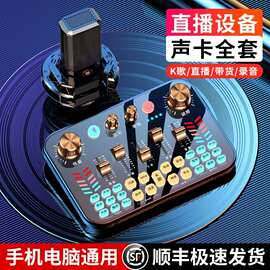 直播声卡手机唱歌麦克风设备全套网红外置一体机2024新款